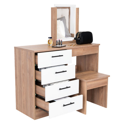 Mueble Tocador Okria Miel Y Blanco