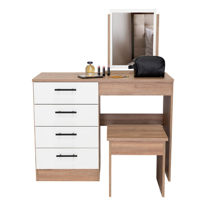 Mueble Tocador Okria Miel Y Blanco