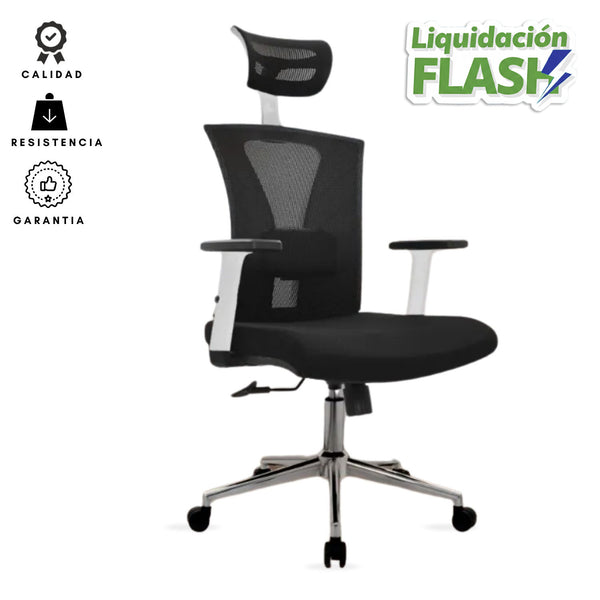 Silla de Oficina Turmanila Presidente Negra Blanca