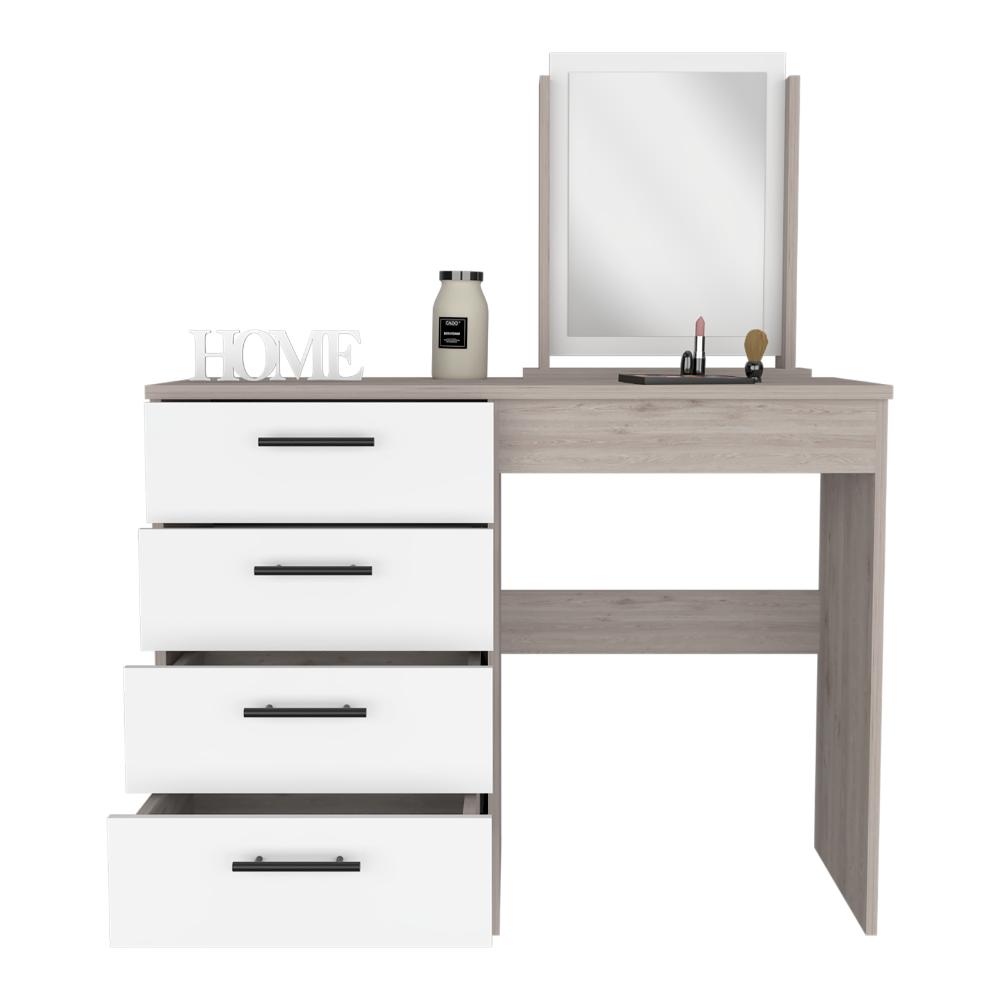 Mueble Tocador Okria Ceniza Y Blanco