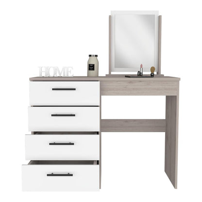 Mueble Tocador Okria Ceniza Y Blanco