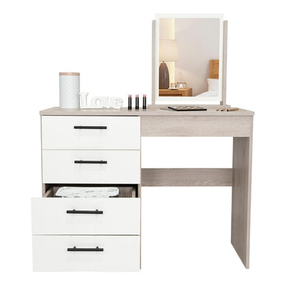Mueble Tocador Okria Ceniza Y Blanco