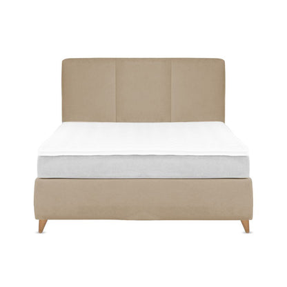 Base Cama Con Espaldar King Pretty  Taupe