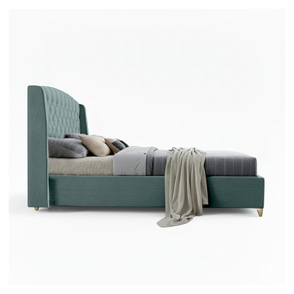 Base Cama con Espaldar + Colchon Semidoble Italia  verde