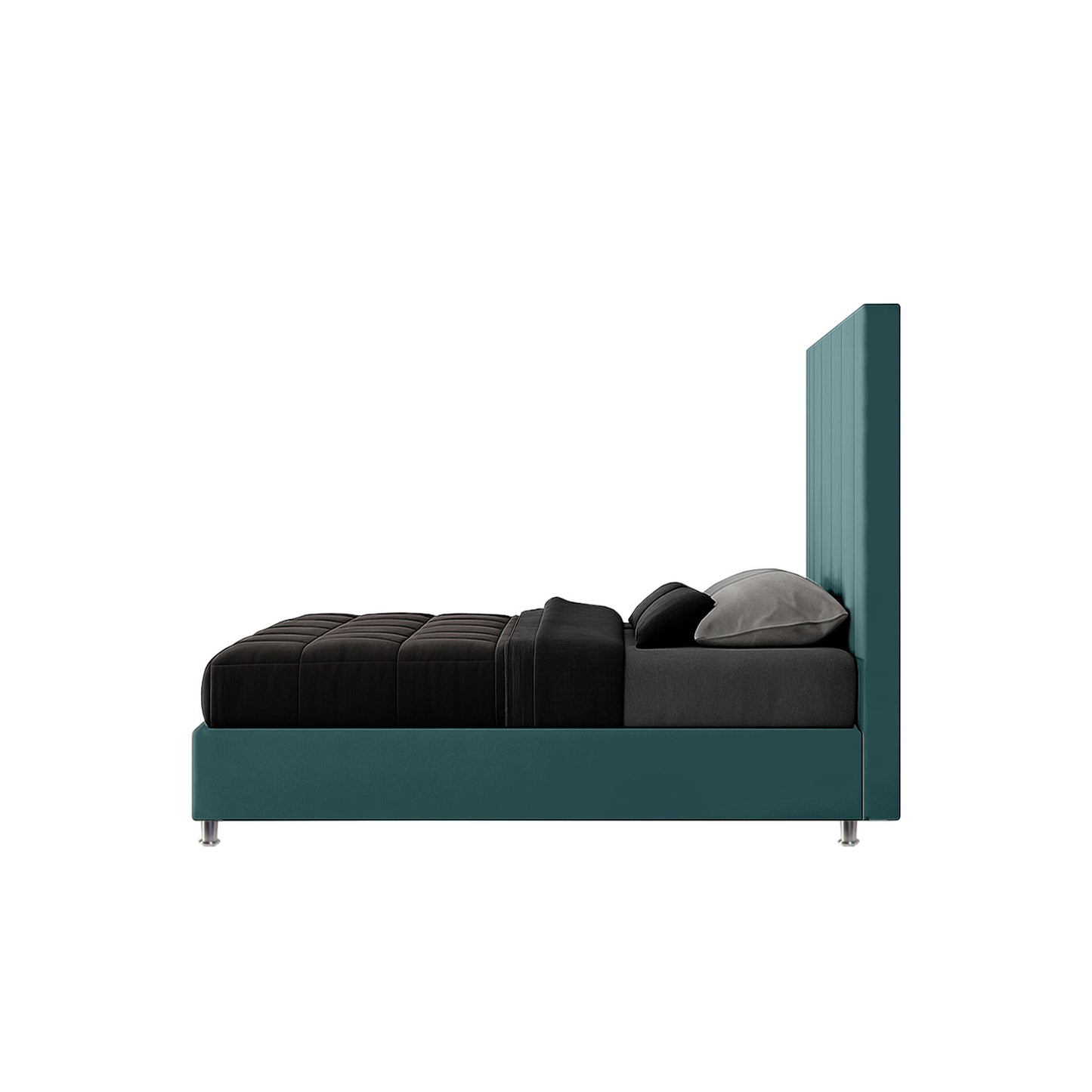 Base Cama con Espaldar + Colchon Doble Natura  verde