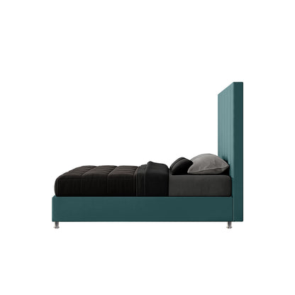 Base Cama con Espaldar + Colchon Doble Natura  verde