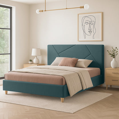 Base Cama Con Espaldar King Hampton Verde