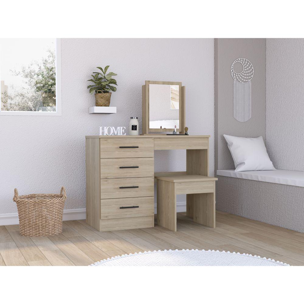 Mueble Tocador Okria  Rovere Y Blanco