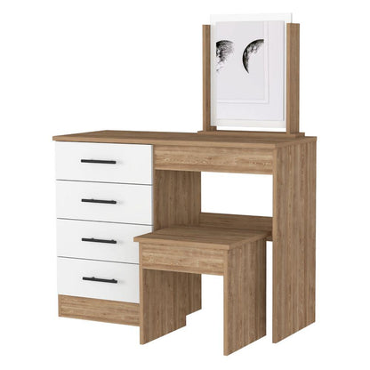 Mueble Tocador Okria Miel Y Blanco