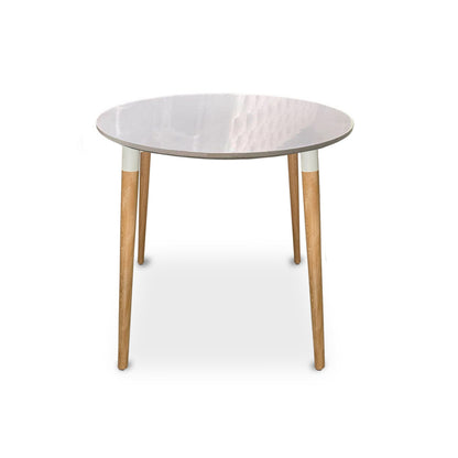 Juego de Comedor White redondo con 4 Sillas Eames Beige