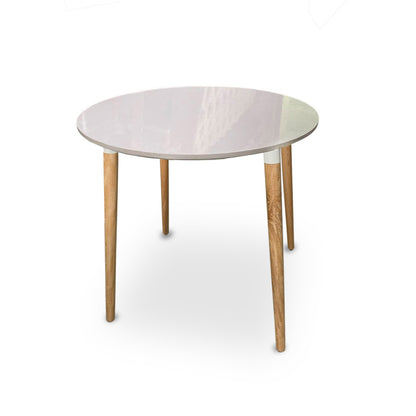 Juego de Comedor White redondo con 4 Sillas Eames Beige