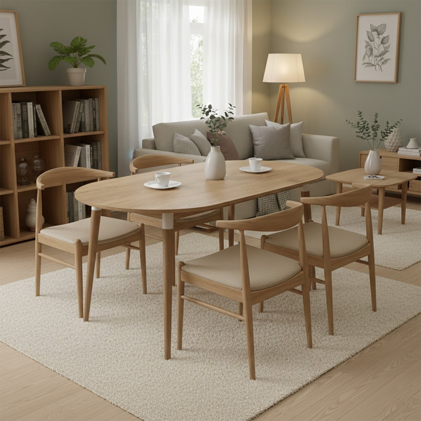 Mesa de Comedor ovalada Zell madera