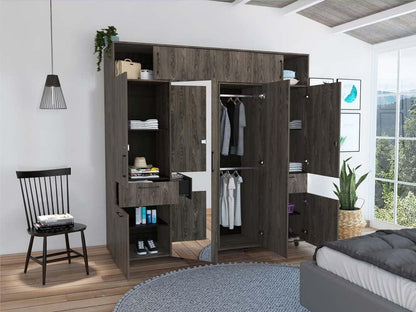 Closet Orvani Con Espejo Chocolate Y Wengue