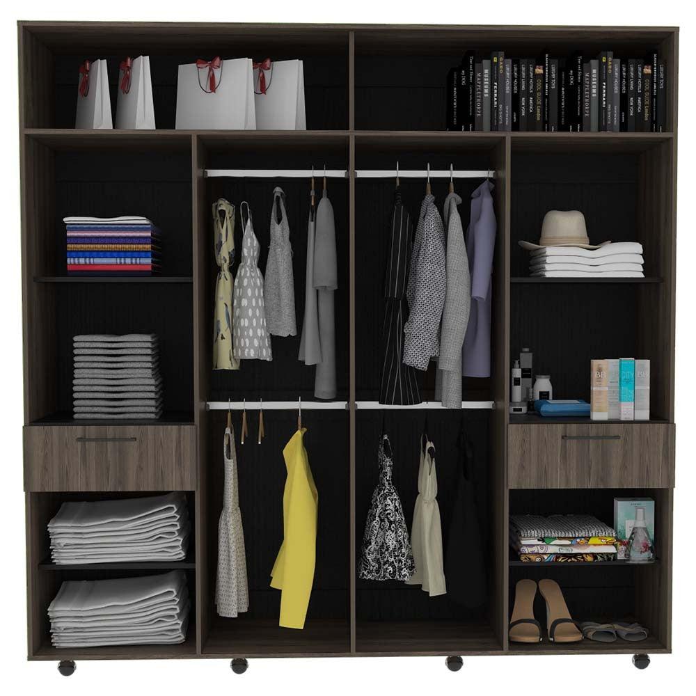 Closet Orvani Con Espejo Chocolate Y Wengue