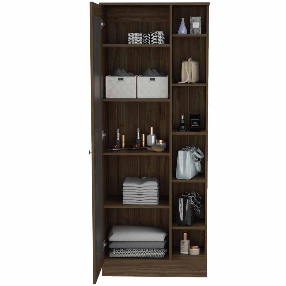 Closet Leura Con Espejo Castaño