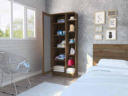 Closet Leura Con Espejo Castaño