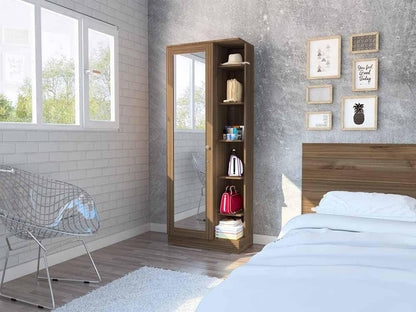 Closet Leura Con Espejo Castaño