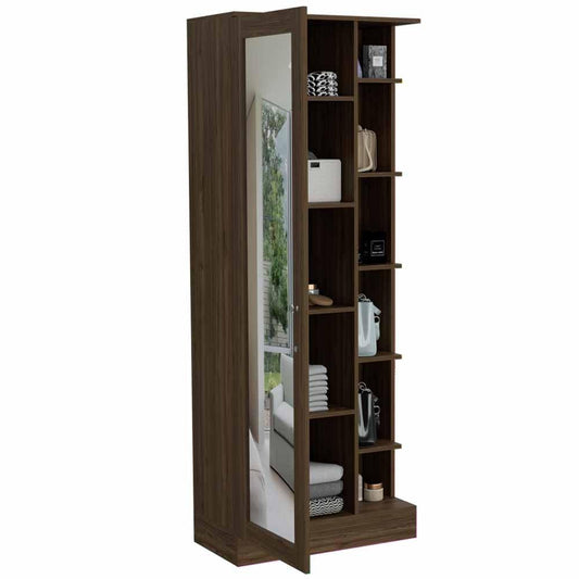 Closet Leura Con Espejo Castaño