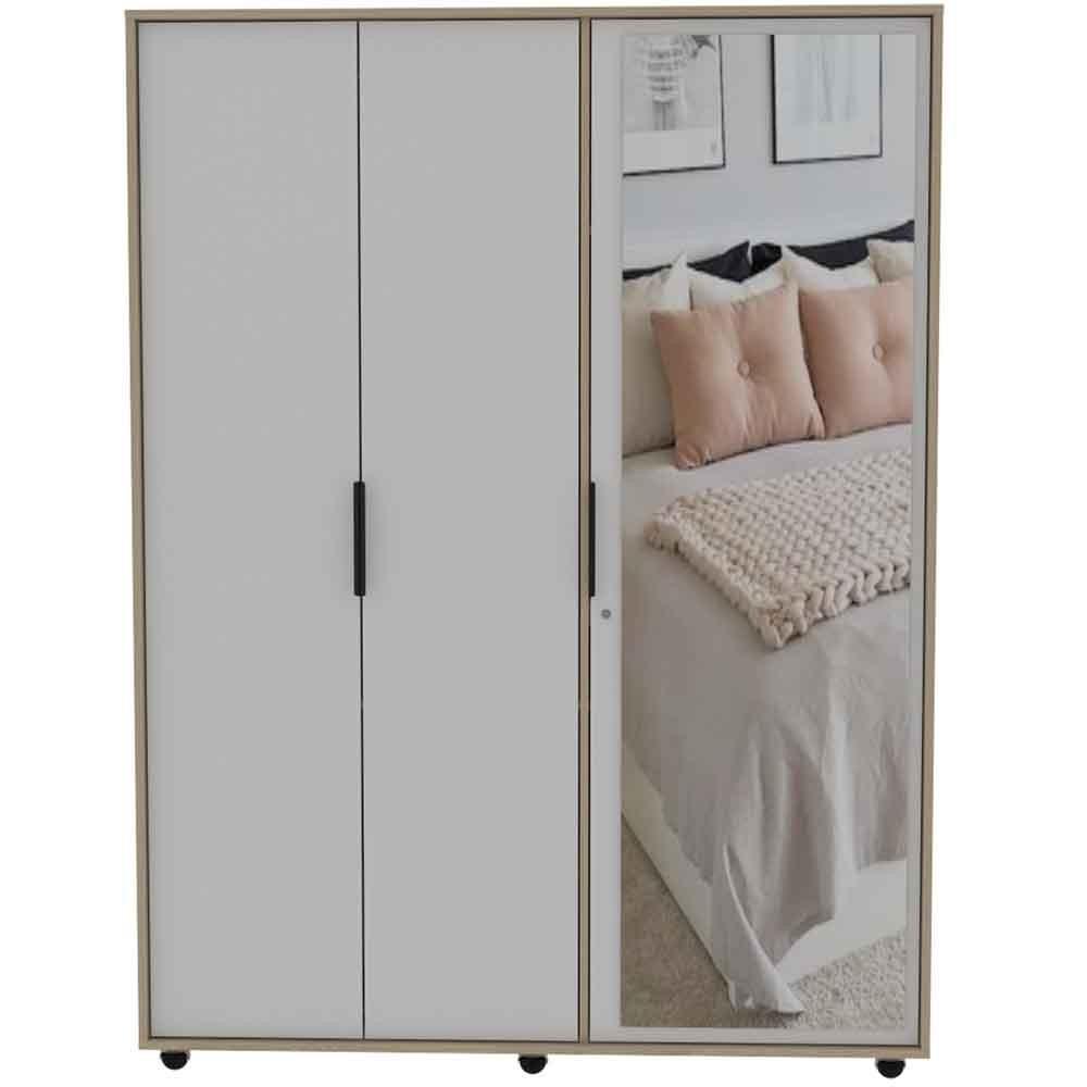 Closet Keire Con Espejo Rovere Y Blanco