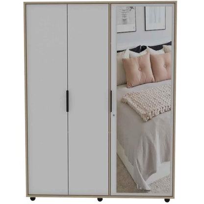 Closet Keire Con Espejo Rovere Y Blanco
