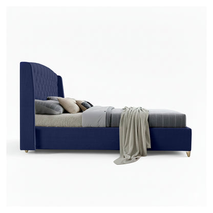 Base Cama Con Espaldar Doble Italia Azul