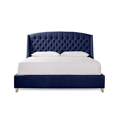 Base Cama Con Espaldar Doble Italia Azul