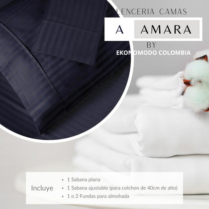 Sabanas Hoteleras Luxury 300 Hilos Sencillas 100 x 190 Azul