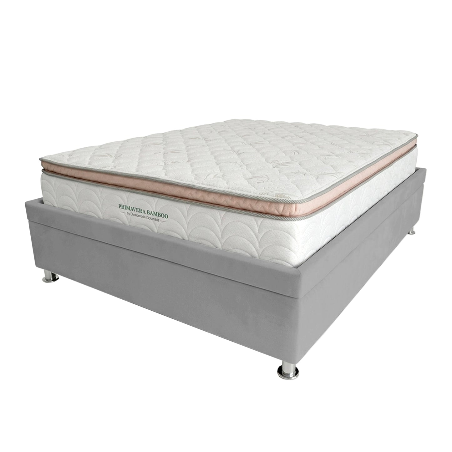 Base Cama Baúl Semidoble Gris Perla
