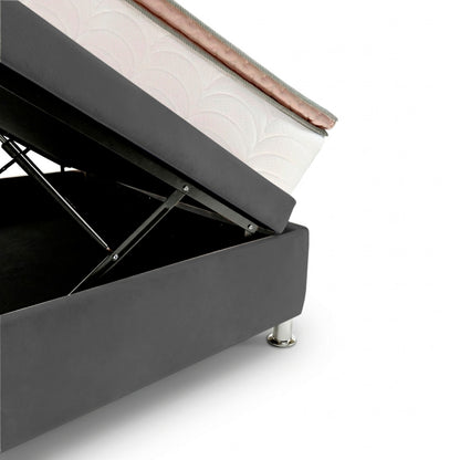 Base Cama Baúl Semidoble Gris Plomo