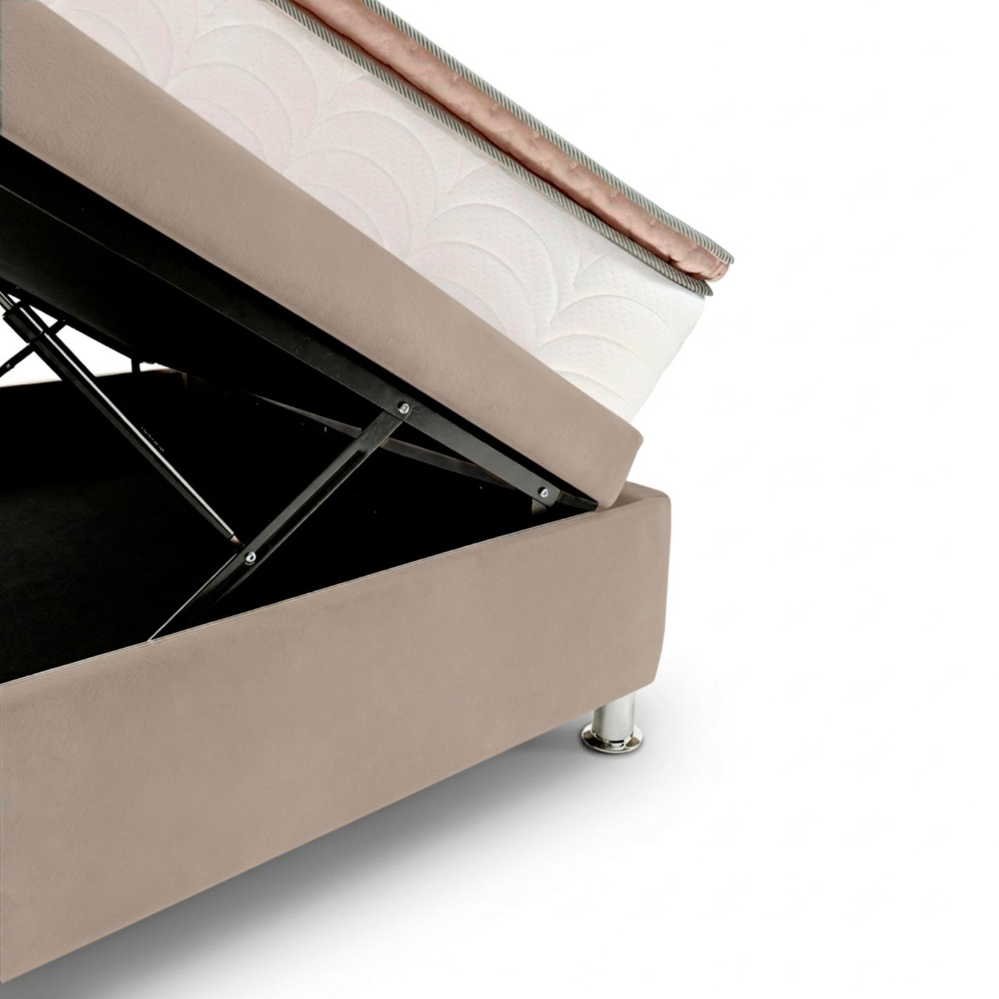 Base Cama Baúl Doble Taupe