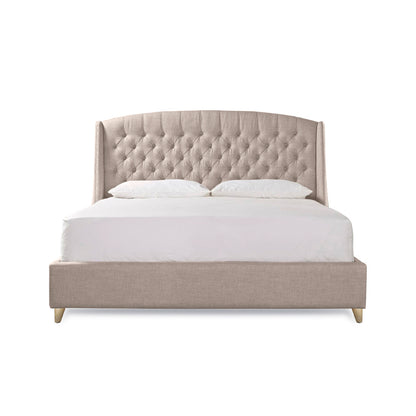 Base Cama Con Espaldar Queen Italia Beige
