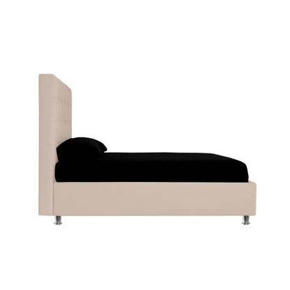Base Cama Con Espaldar Sencillo Ilusion Beige
