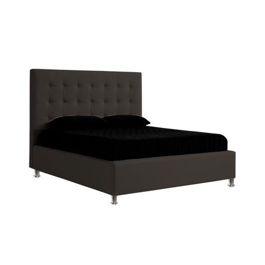 Base Cama con Espaldar + Colchon King Ilusion  cafe