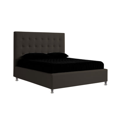 Base Cama con Espaldar + Colchon Doble Ilusion Cafe