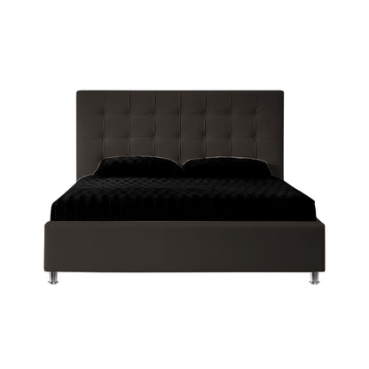 Base Cama con Espaldar + Colchon Semidoble Ilusion  cafe