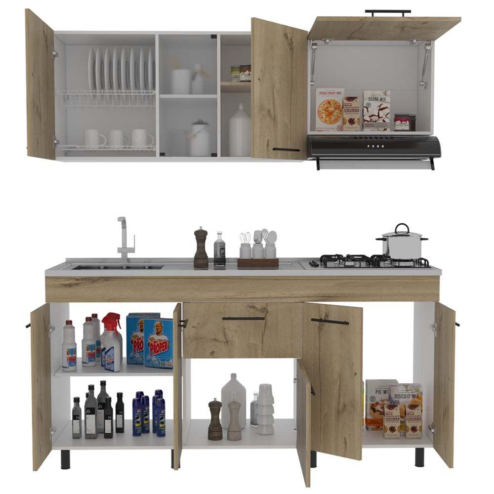 Cocina Integral Tepre Duna Y Blanco Con Mesón Izquierdo