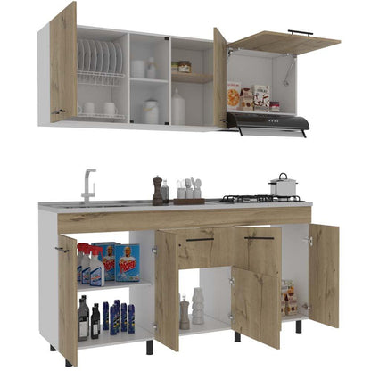 Cocina Integral Tepre Duna Y Blanco Con Mesón Izquierdo