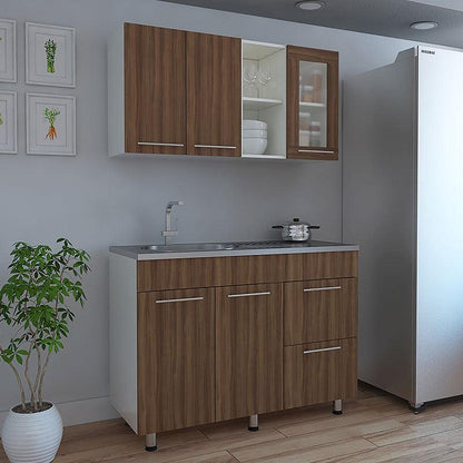Cocina Integral Orvian Sangría Y Blanco Con Mesón Izquierdo