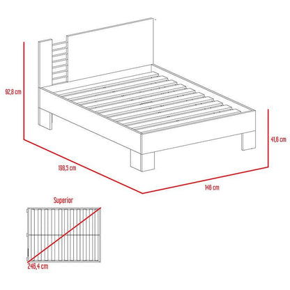 Combo Para Habitación Clupe Wengue Con Cama, Mesa De Noche Y  Mesa Para Tv