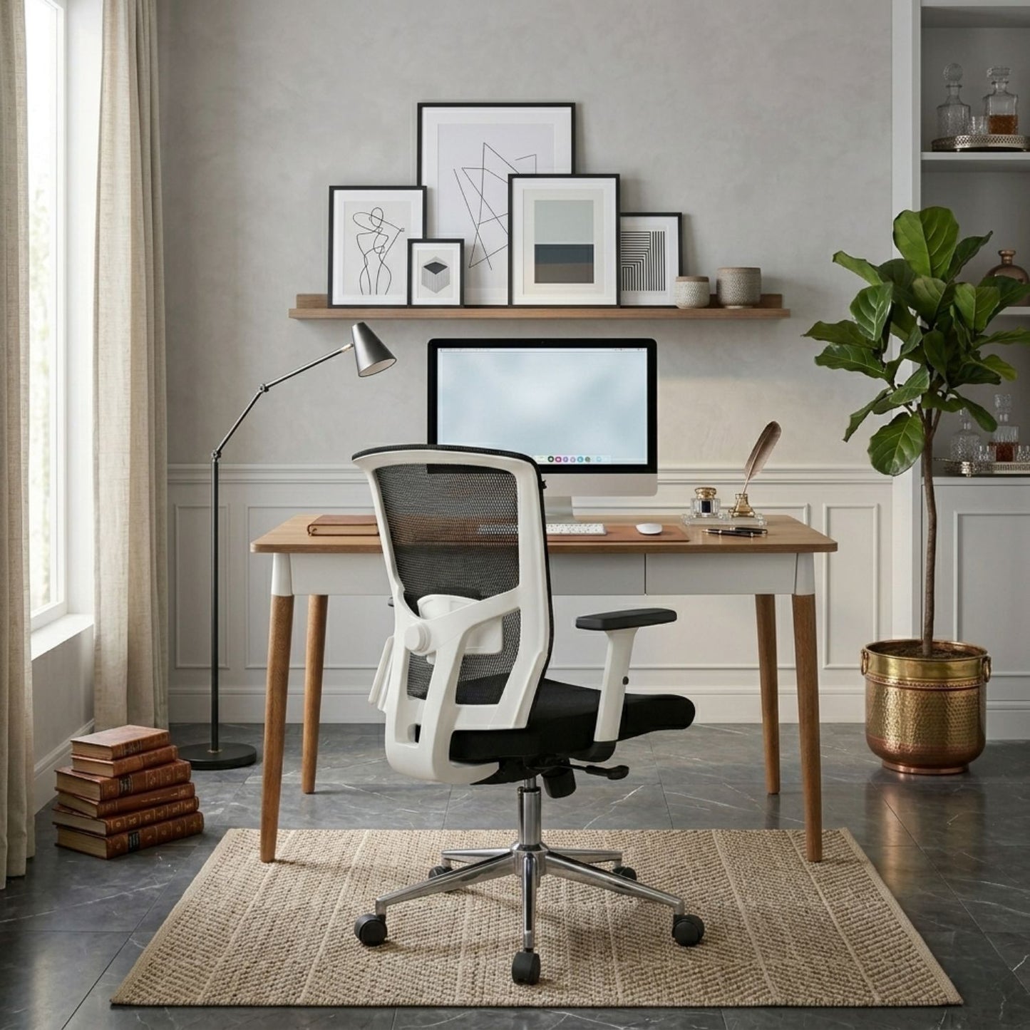 Escritorio Para Pc O Estudio White Madera 73X120X60