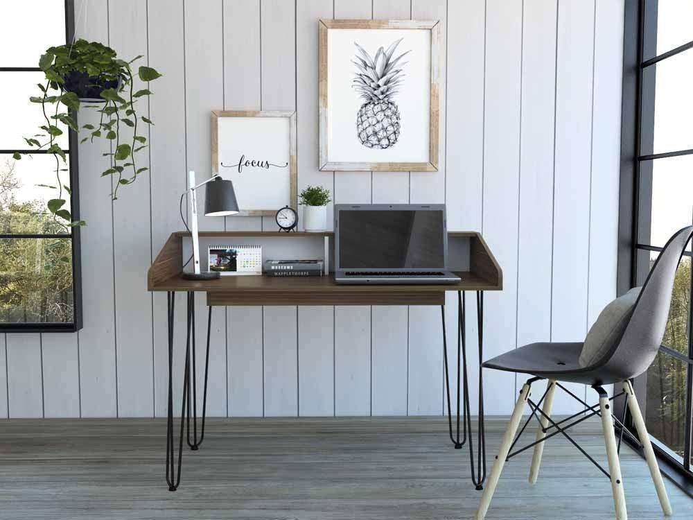 Escritorio Ismora Castaño Y Blanco