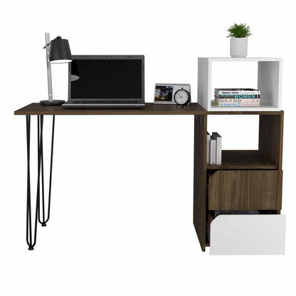 Escritorio Ismora Castaño Y Blanco Dq