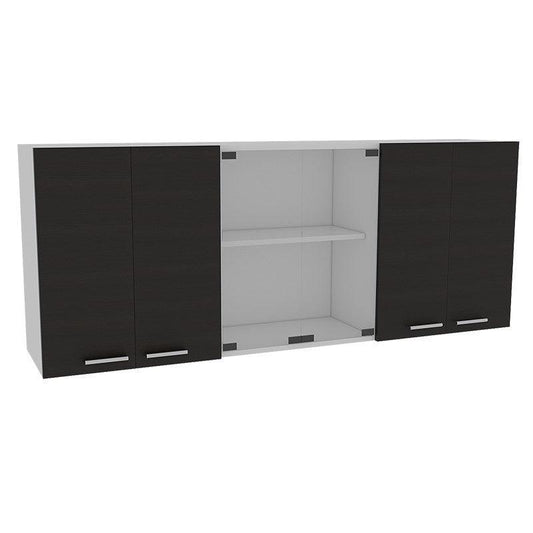 Gabinete Superior Vidrio Jhon Blanco Y Wengue 150 Cm