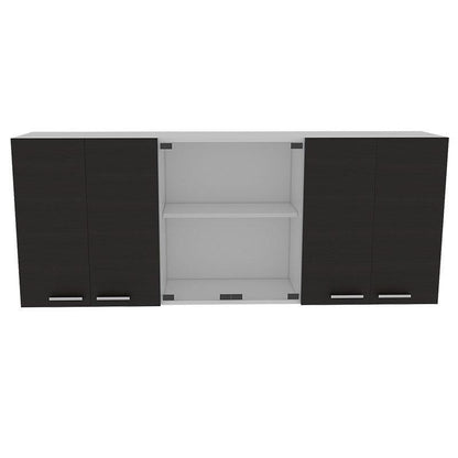 Gabinete Superior Vidrio Jhon Blanco Y Wengue 150 Cm