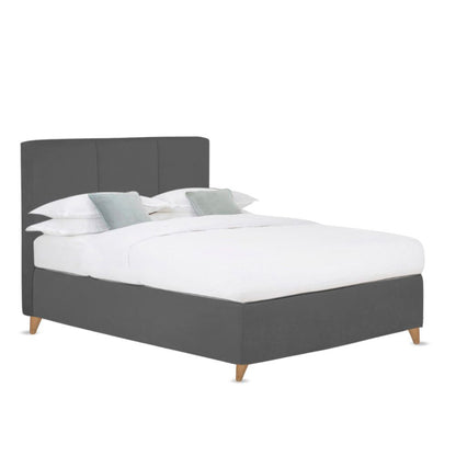 Base Cama Con Espaldar King Pretty  Gris Plomo