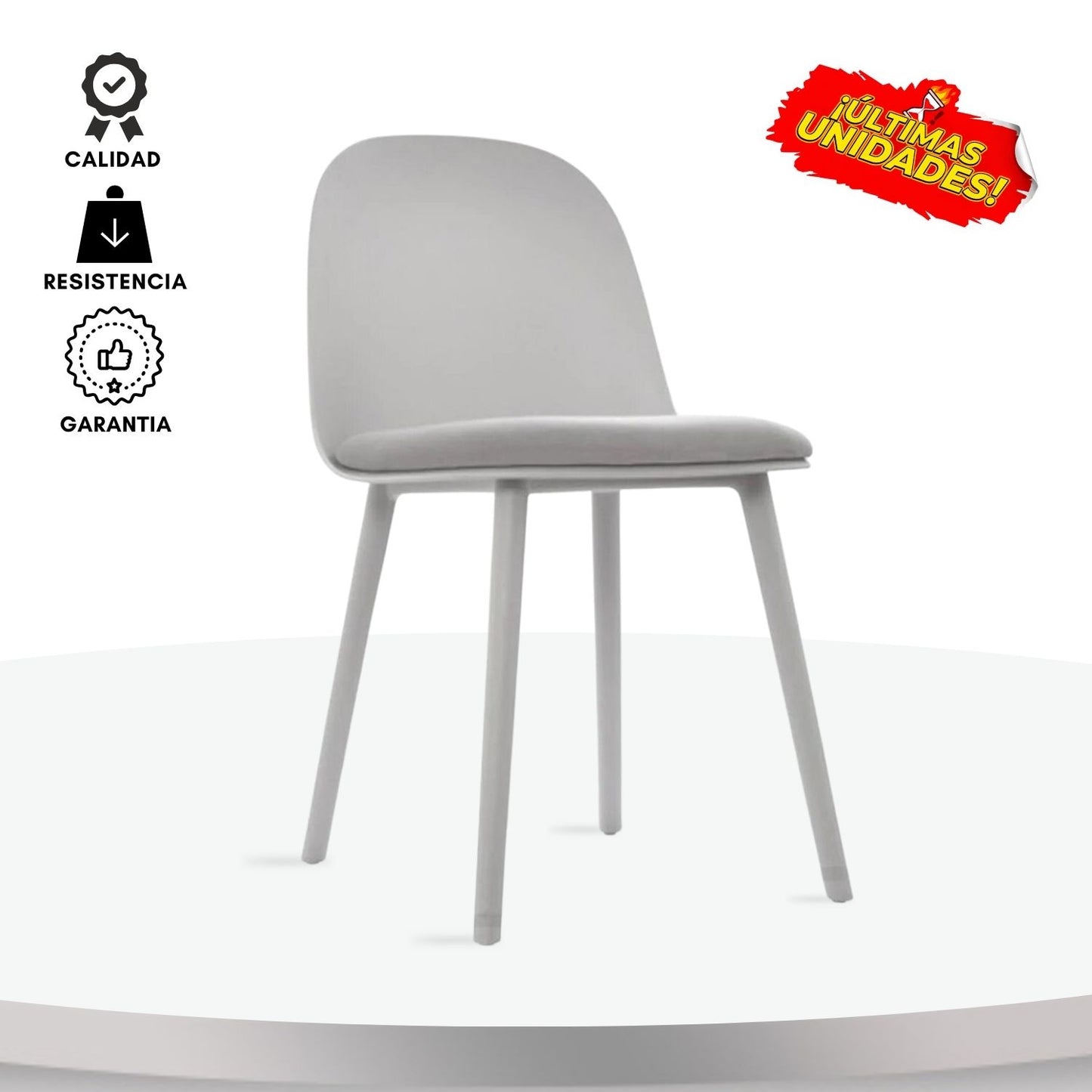 Silla Tapizada Luci Gris
