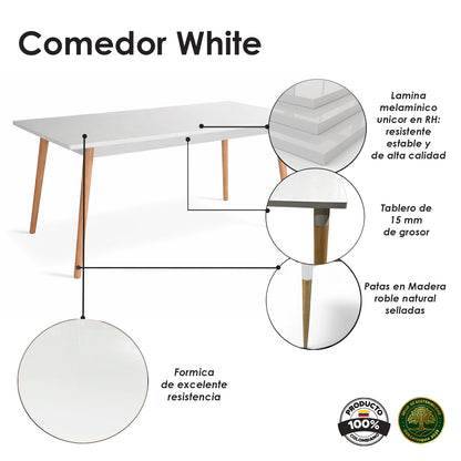 Mesa de Comedor White blanco