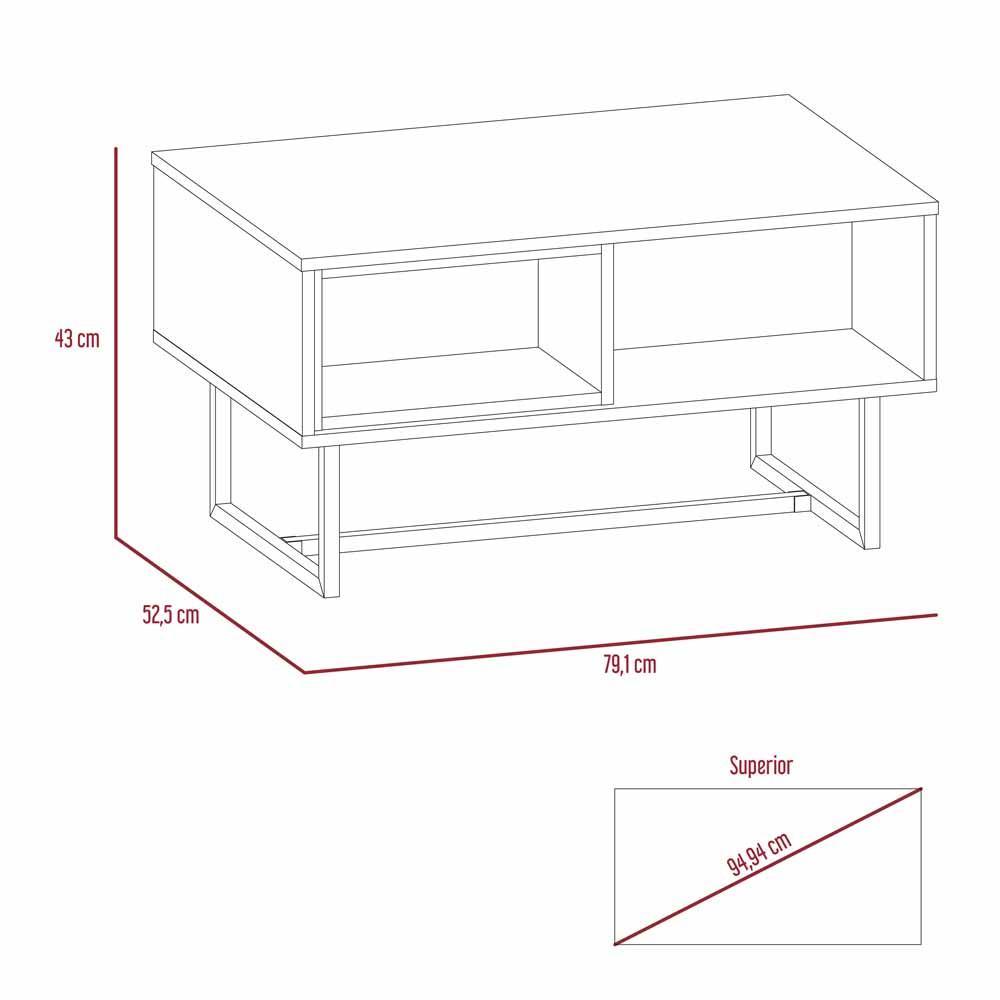 Mesa De Centro Zevara (1C) Gales+Blanco Nvdo 43X79.1X52.5 Cm