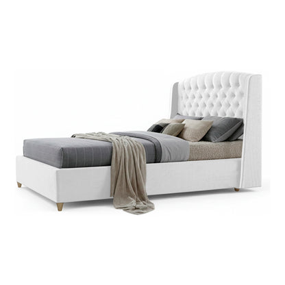 Base Cama Con Espaldar Doble Italia Blanco