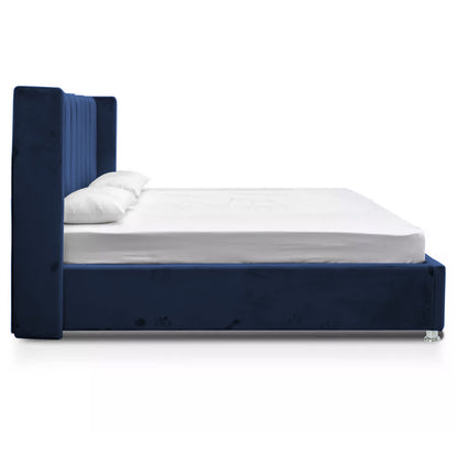 Base Cama Con Espaldar Sencillo Julieta Azul